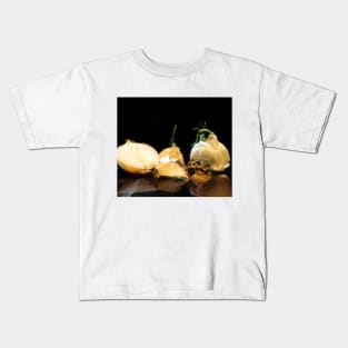 Garlic, Onion, and Honey - Baroque Inspired Dark Still Life Photo Kids T-Shirt